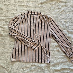 Adrianna Papell V Neck Peach Long Sleeve Sized M